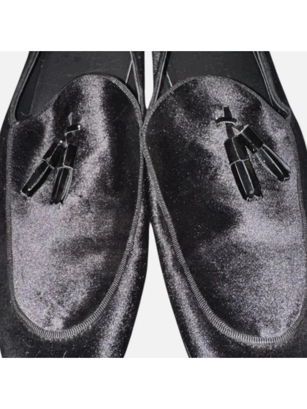 Genio Hand Made Velvet Tassel Loafers 45 12 Formal Dress Shoes Smoking Slippers